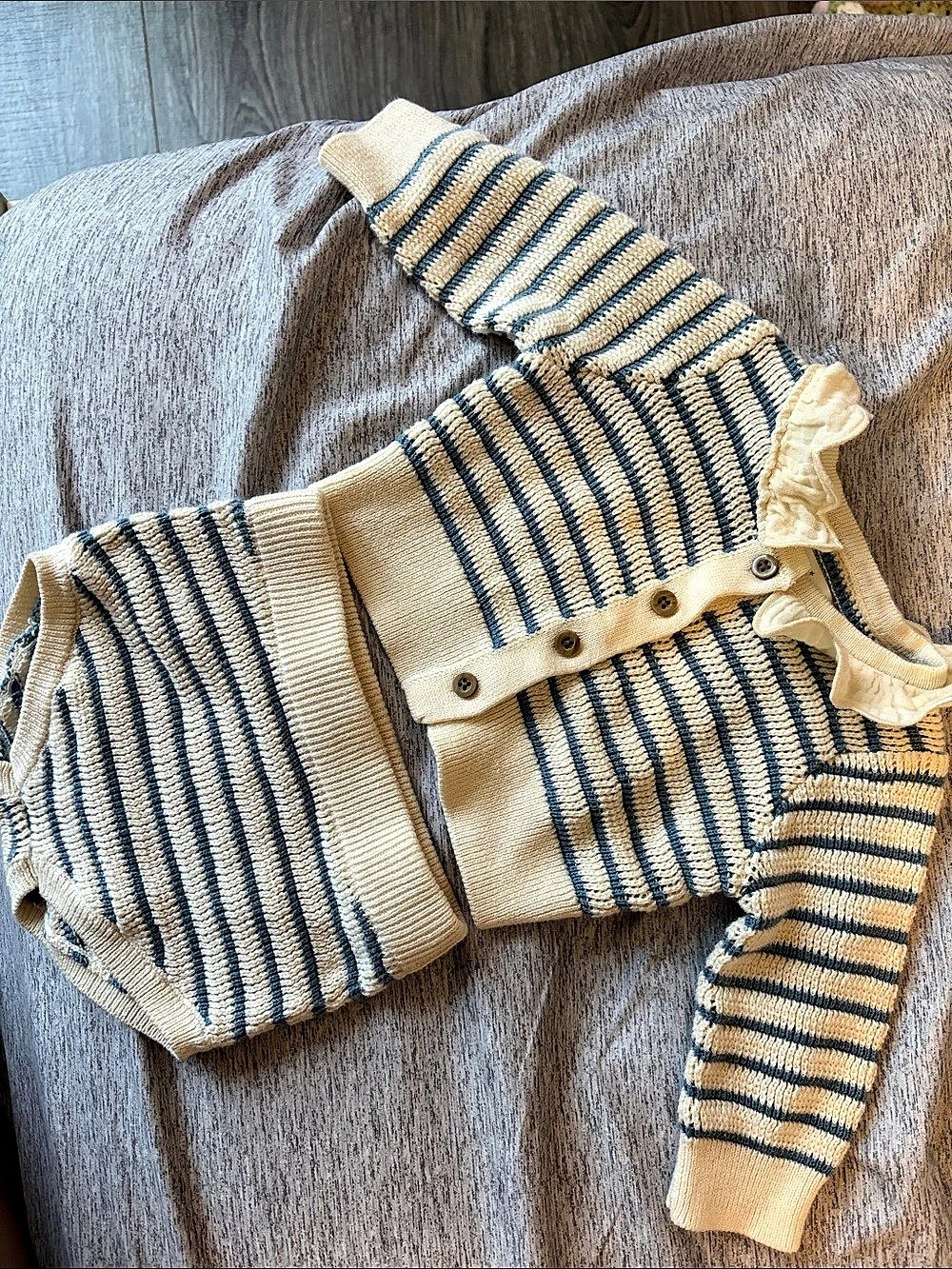 Striped Knit Matching Set